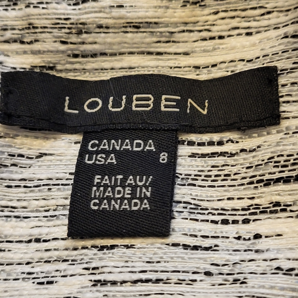 Louben Black and White cotton-blend woven jacket size 8 - Picture 9 of 10
